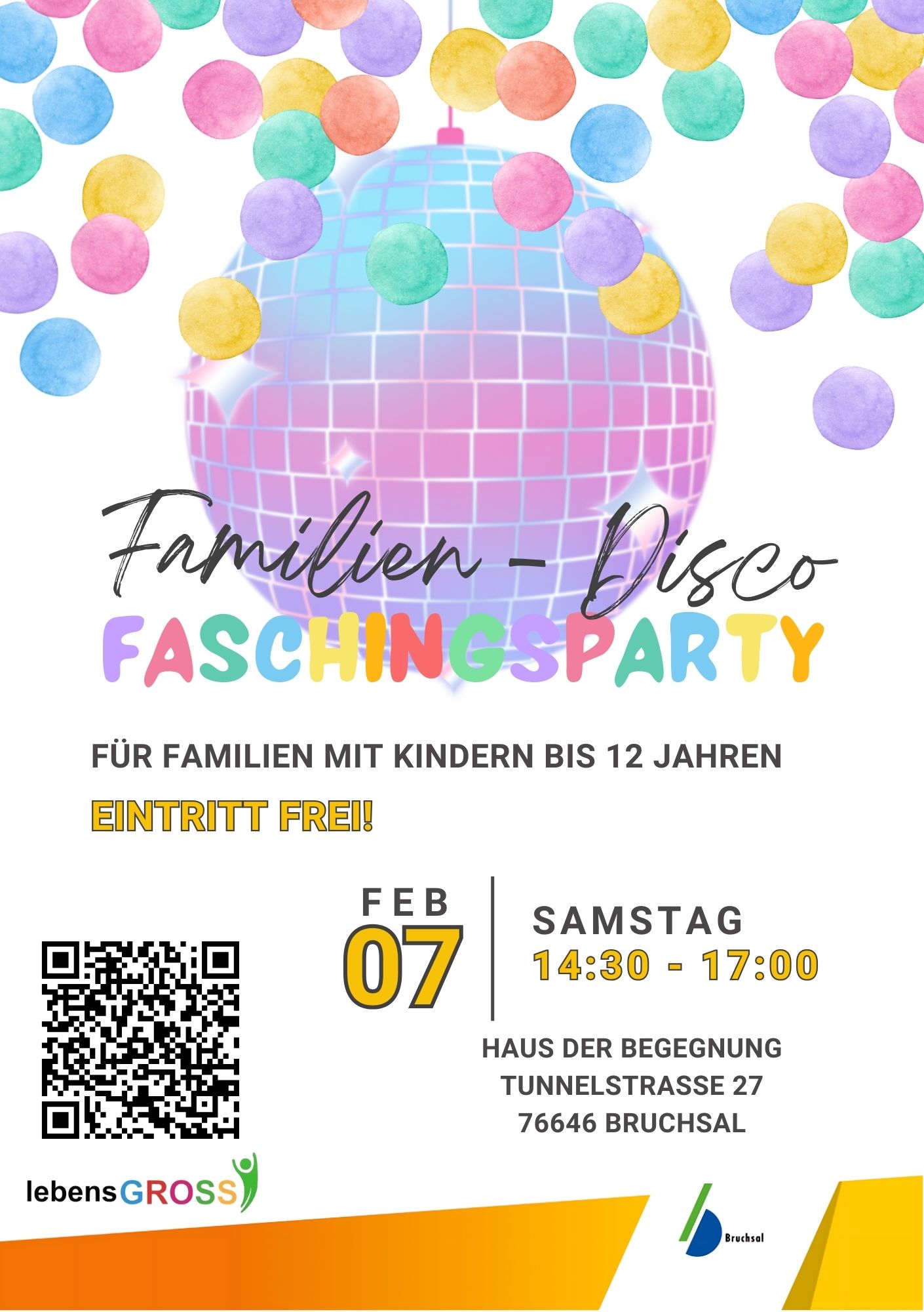 Familiendisco Faschingsdisco 07.02.2026 Bündnis für Familie, lebensgroß, Familiendisco, Faschingsdisco